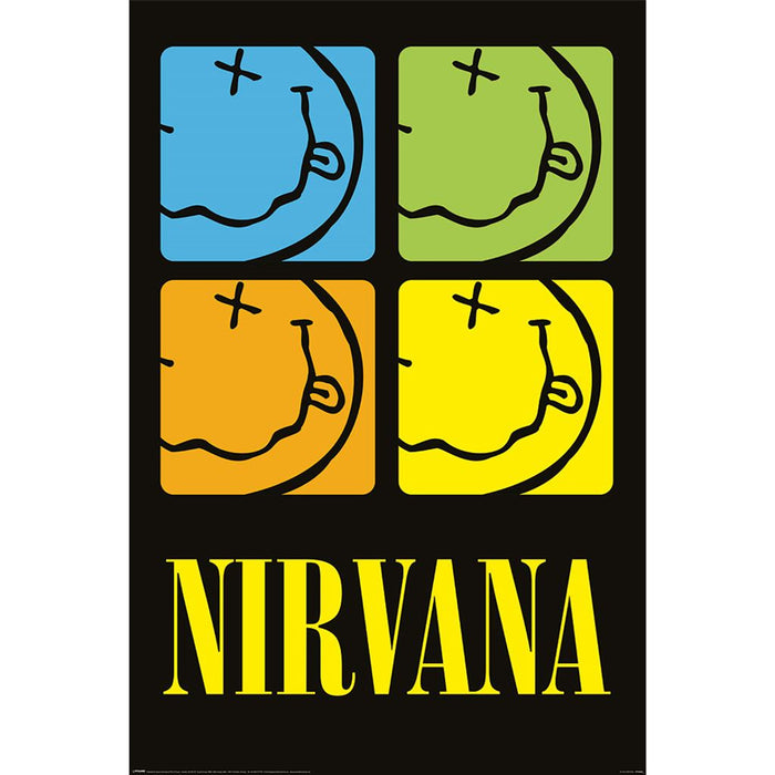 Nirvana Smiley Squares Maxi Poster