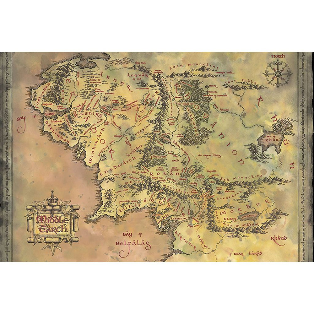 Lord Of The Rings Map Maxi Poster