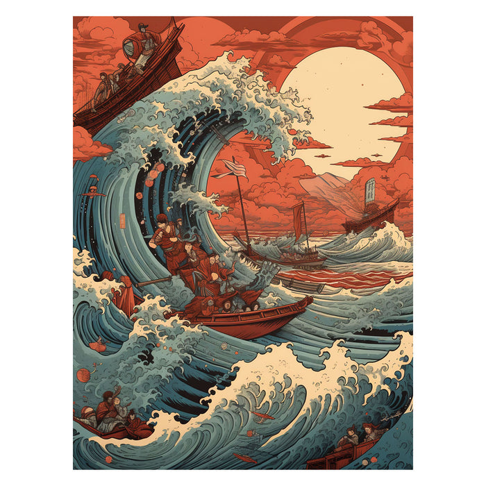 Sunset Wave Battle 30X40 Poster