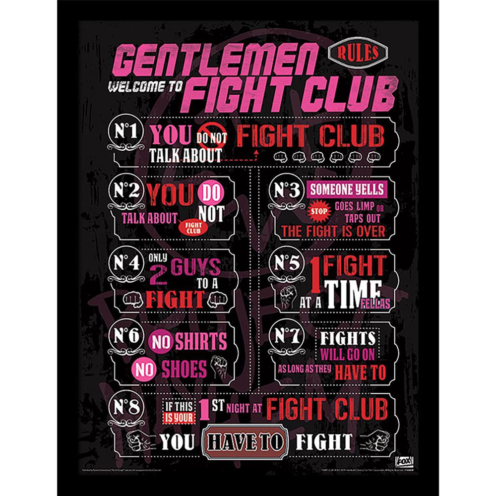 Fight Club Rules 30X40 Poster